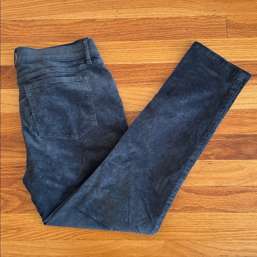 LOFT Dark Blue Gray Corduroy Skinny Petite Pants 10P